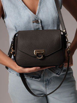 Сумка кожаная через плечо Azaro 3684 темный лес