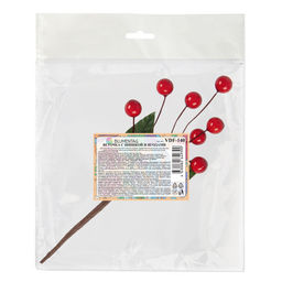 Blumentag VDF-140 Веточка с шишкой и ягодами 3 х 1 шт. 18 см 01  фото 5