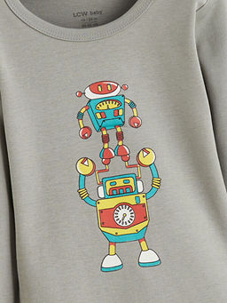 Bisiklet Yaka Uzun Kollu Erkek Bebek ??t??tl? Body 2li Tak?m