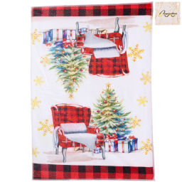Цена за 12 шт. Полотенце кухонное "Wishes - Новогодний уют" 40*57 см, микрофибра 200 гр/м2