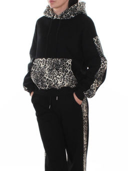 008 BLACK/LEOPARD Костюм спортивный зимний женский (95% хлопок, 5% полиэстер)