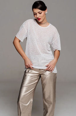 Футболка полупрозрачная паутинка оверсайз - Sahar art lab фото 10