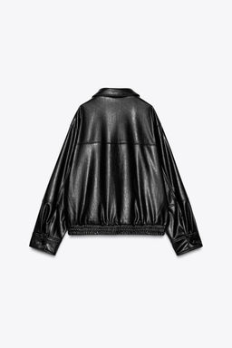 LEATHER EFFECT BOMBER JACKET