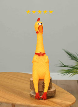 Игрушка пищалка для собак,желтая курица с пищалкой 16 см PS079