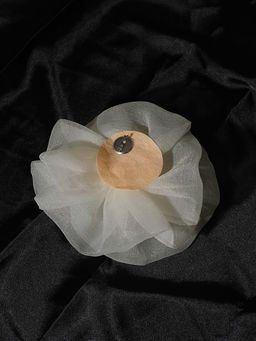 Брошь-цветок цвета шампань большая - Almond фото 6