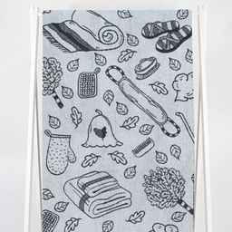 Полотенце махровое 6с102.411ж1 Атрибуты бани(антрацит) 67х150см