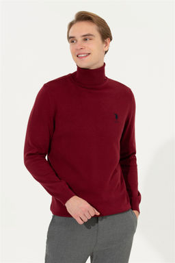 Мужской бордовый красный трикотажный свитер Basic - U.s. polo assn фото 8