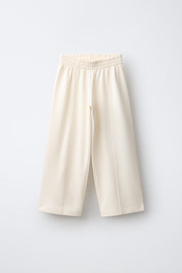PANTAL?N WIDE LEG INTERLOCK / Crudo
