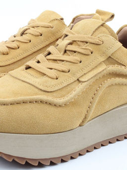 04-PDJ88-1 SAND Кроссовки демисезонные женские (натуральная замша, текстиль) - Алиса фото 4