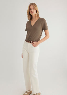 Kahverengi Tisort - Mavi фото 2