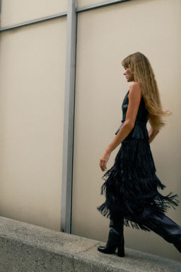 FRINGED MIDI SKIRT - Zara фото 5