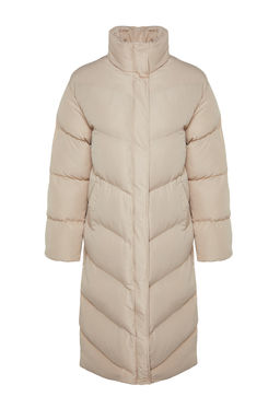 TRENDYOLMILLA Bej Regular Yandan Fermuar Detayl? Su Itici Uzun Sisme Mont TWOAW24MO00049 фото 15