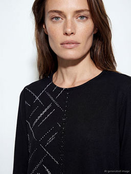 Bisiklet Yaka Ta?l? Bluz