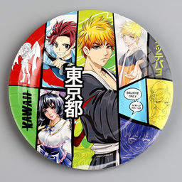 Цена за 20 шт. Тарелка одноразовая бумажная "Аниме", 18 см