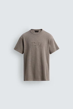 CAMISETA PUNTO LAVADO PARCHES / Gris topo - Zara фото 7