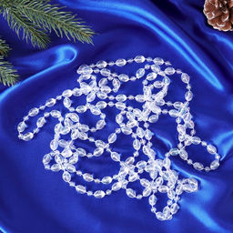 Цена за 2 шт. Бусы на ёлку Льдинки, длина 2.7 м, d=9 мм, перламутровые - Зимнее волшебство фото 3