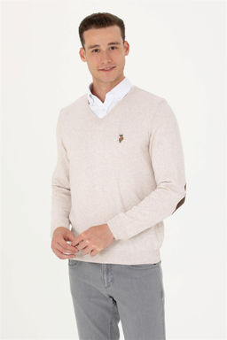 U. S. Polo Assn Мужской базовый свитер из каменного меланжа