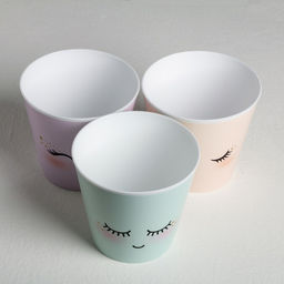 Набор кашпо для цветов 3 в 1 Милые глазки, 0.8 л, 11?12 см