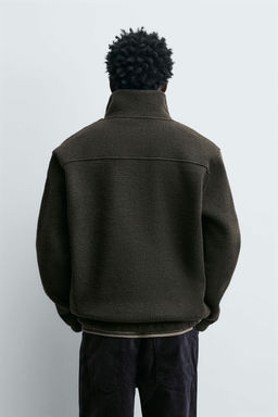 TEXTURED QUARTER-ZIP SWEATSHIRT - Zara фото 3