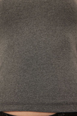 TRENDYOLMILLA Siyah Cizgili-Duz Antrasit 2li Paket Ask?l? Fitted Esnek Fitilli Orme Atlet TWOSS25AL00027 фото 3