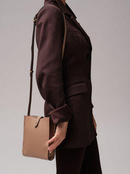 Кожаная сумка кросс-боди Leya DBR 30919 капучино фото 4
