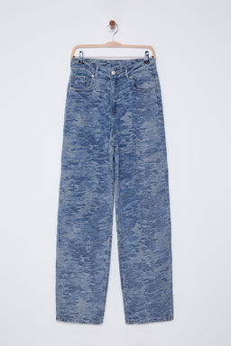 Mavi Dokulu Dusuk Bel Barrel Baggy Jeans TWOSS25JE00044 - Trendyolmilla фото 6