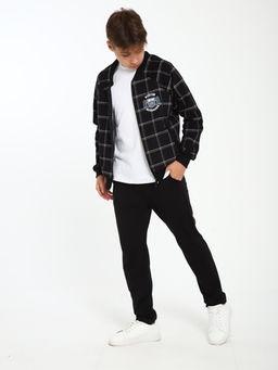 Толстовка бомбер Колледж черная клетка Ладошки  фото 4