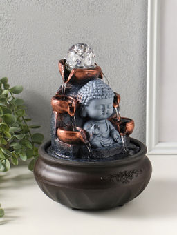 Фонтан настольный с подсветкой «Будда - мудра», 16×16×22 см