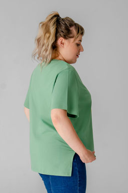 Арт. 31168 Футболка женская  50-60 (6 шт) Цвет:зеленый