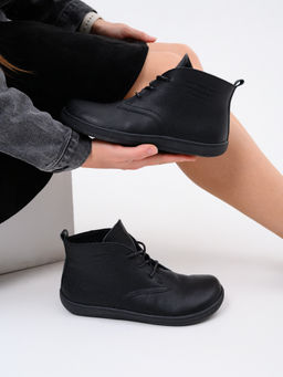 Ботинки женские демисезонные 208.NATAbl.Черный флоттер/Байка