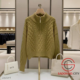 Теплый свитер на полузамке