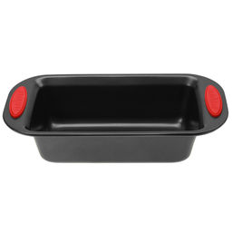 Форма для выпечки с антипригарным покрытием 30,8х15,5см Дебют, h7,7см, с силиконовыми накладками, цвет - графит (Китай) - Домашняя мода фото 2