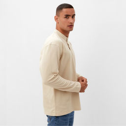 Футболка с длинным рукавом мужская MINAKU бежевая, р-р 42