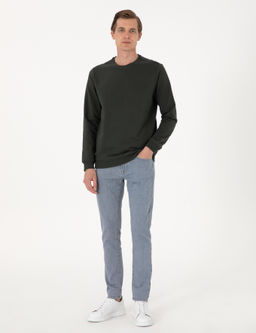 Koyu Ye_il 2 _plik Regular Fit Bisiklet Yaka Basic Sweatshirt - Pierre cardin фото 4