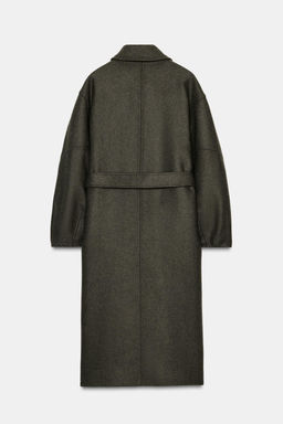 WOOL COAT WITH PUFF SLEEVES AND CONTRAST COLLAR - Zara фото 9