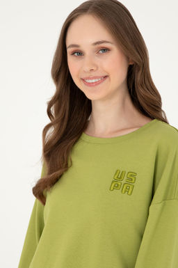 Женский базовый свитшот фисташкового цвета Неожиданная скидка в корзине - U.s. polo assn фото 2