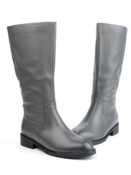 02-FI920-2M DK. GRAY Сапоги зимние женские (натуральная кожа, байка, натуральный мех) - Фабричный китай фото 11