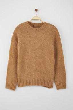 Wardrobe Essentials Camel Yumusak Dokulu Genis Kal?p Basic Triko Kazak | TWOAW26KZ00073