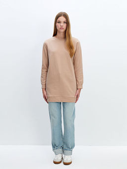 Bisiklet Yaka Kad?n Kal?n Sweatshirt Tunik