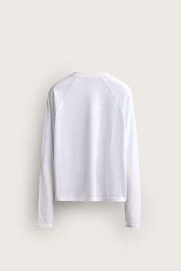 CAMISETA COLOR BLOCK ALGOD?N - LINO / Blanco - Zara фото 8