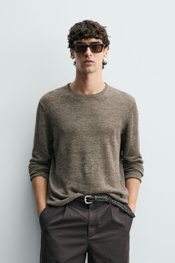 JERSEY REGULAR FIT 100% LINO / Marr?n / Topo - Zara фото 2