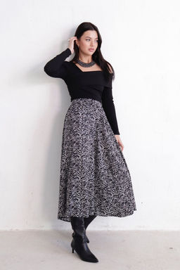 11314 Юбка А-силуэта чёрно-белая - Martichelli фото 24
