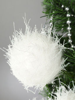 Новогоднее украшение Шары 6 штук 7 см / WF-208 /уп 72/белые - ГалеонТрейд фото 3