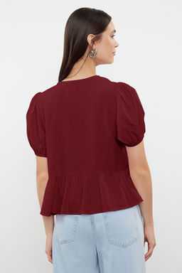 TRENDYOLMILLA Pembe Baglamal? Dokuma Gomlek TWOSS24GO00237  фото 8