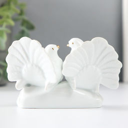 Сувенир керамика "2 воркующих голубя" со стразами 8х11х4,5 см