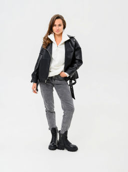 Ботинки 346.чанкиbl. Черный макс/Байка