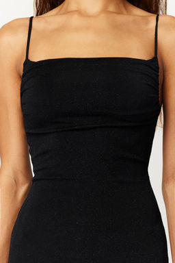 TRENDYOLMILLA Siyah Par?lt?l? Orme S?k Abiye Elbise TPRSS24EL00037 фото 5