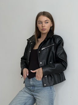 Куртка женская демисезонная 2001 (черный блестящий) - Kankan фото 3