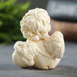 Фигурка гипс Ангел держит сердце, 6?8?7 см