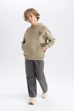 Габардиновые брюки стандартного кроя для мальчиков с широкими штанинами - Defacto фото 4